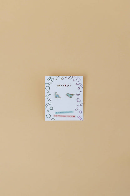 Dinosaur Enamel Flat Back Kids Earrings