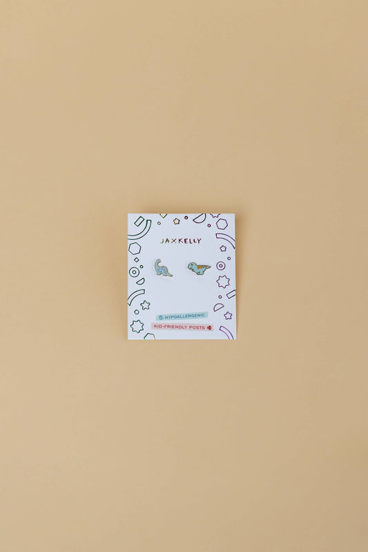 Dinosaur Enamel Flat Back Kids Earrings