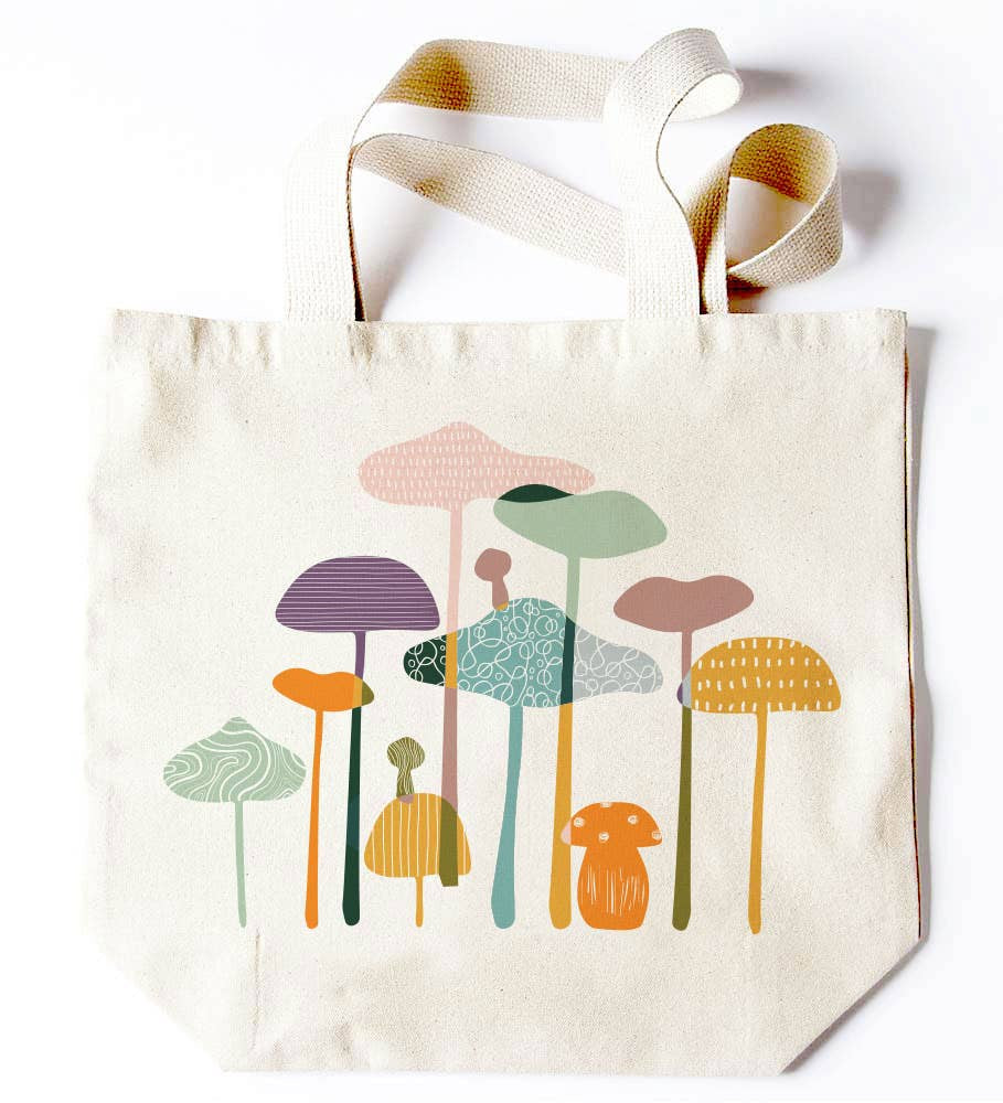 Tall & Colorful Mushrooms Tote