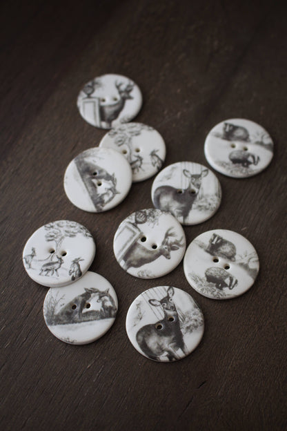 Woodland Animals Ceramic Buttons