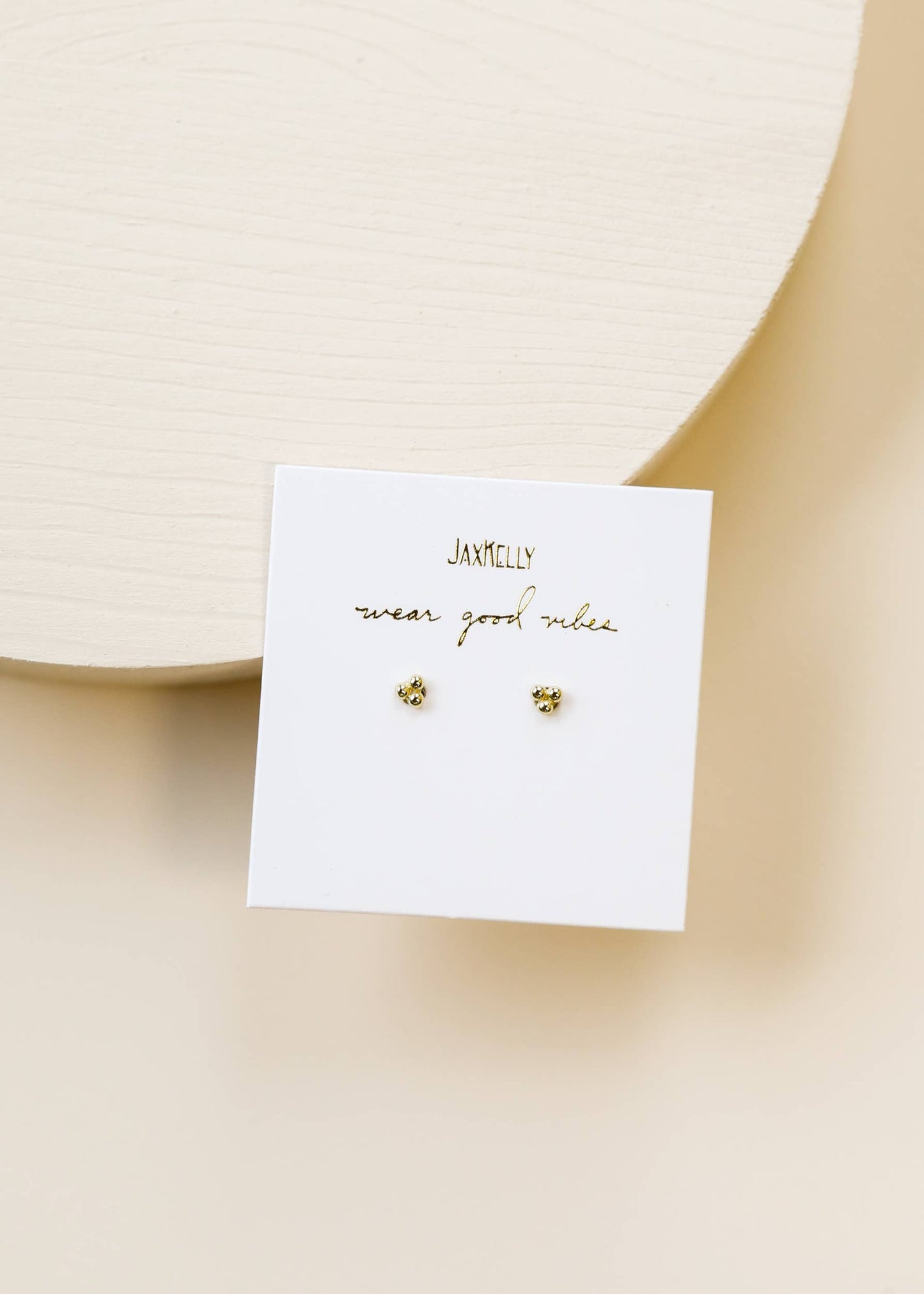 Stud - Tiny Ball Trio - Gold Earrings