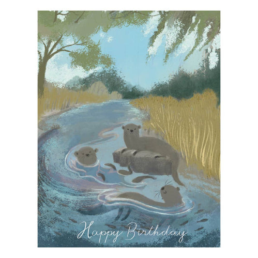 Playful Otters Birthday Card