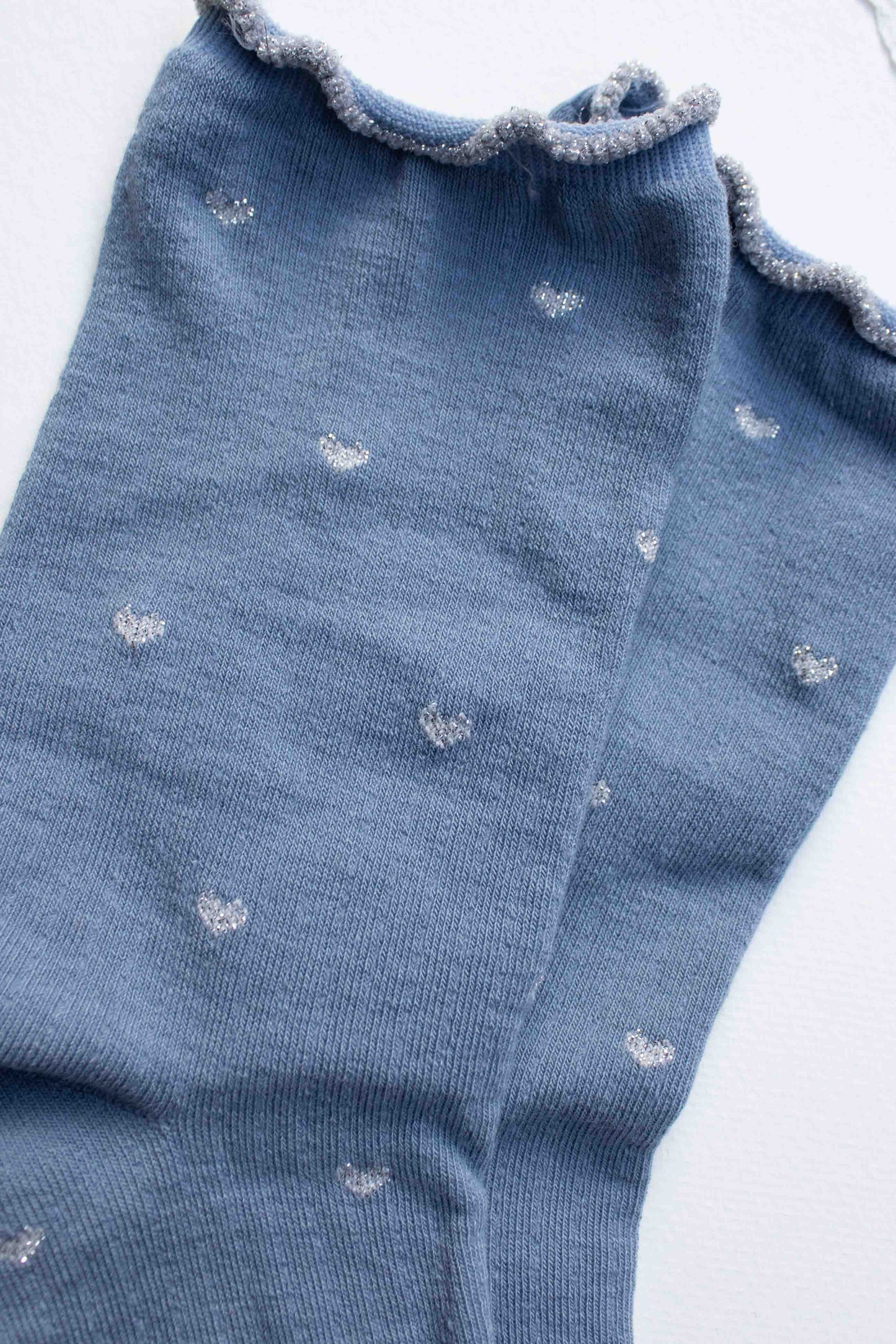 Mini Heart Ruffle Cotton Blend Socks