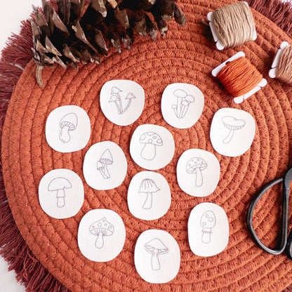 Mini Mushroom Stick and Stitch Embroidery Patterns