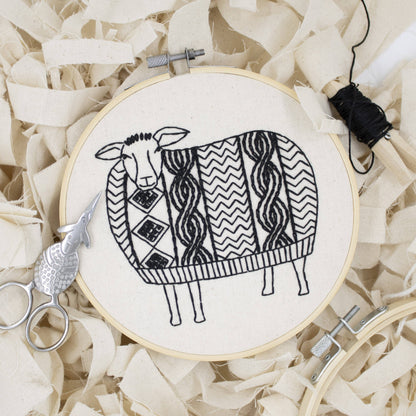 Sweater Weather Sheep Complete Embroidery Kit