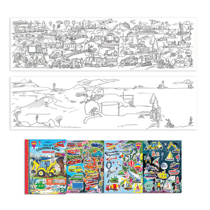 Vehicles Fold-Out Coloring Book