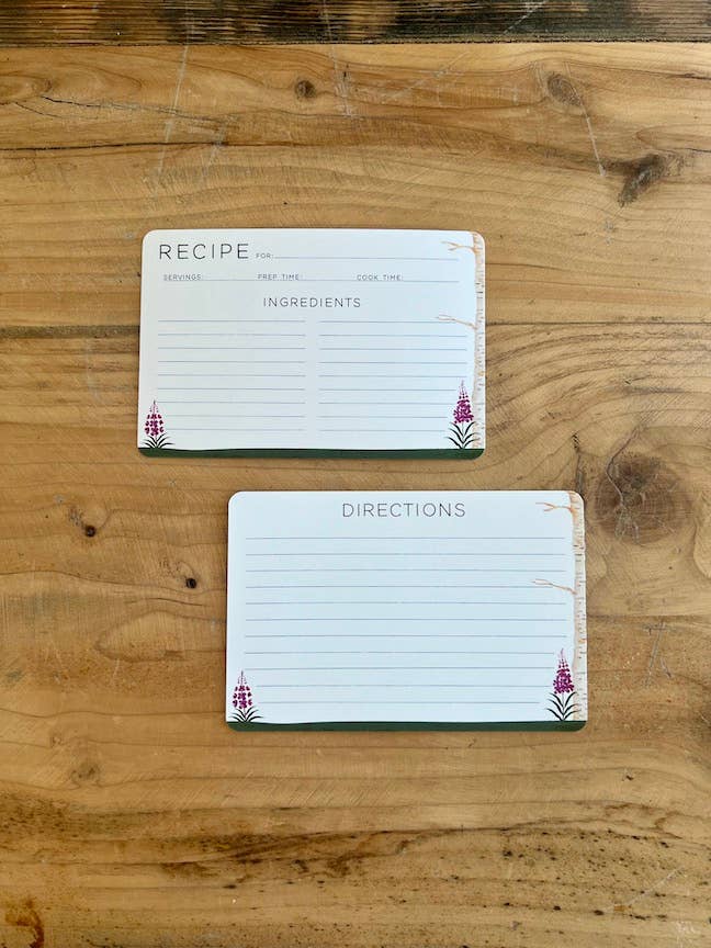 Fireweed Recipe Cards - w/rounded corners 