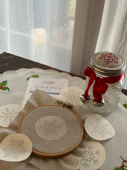 Snowflake Embroidered Jar (Adults & Teens)