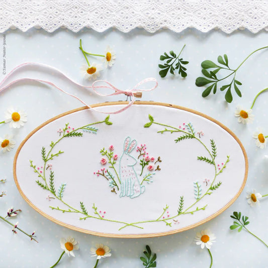 Easter Bunny Oval Embroidery Kit
