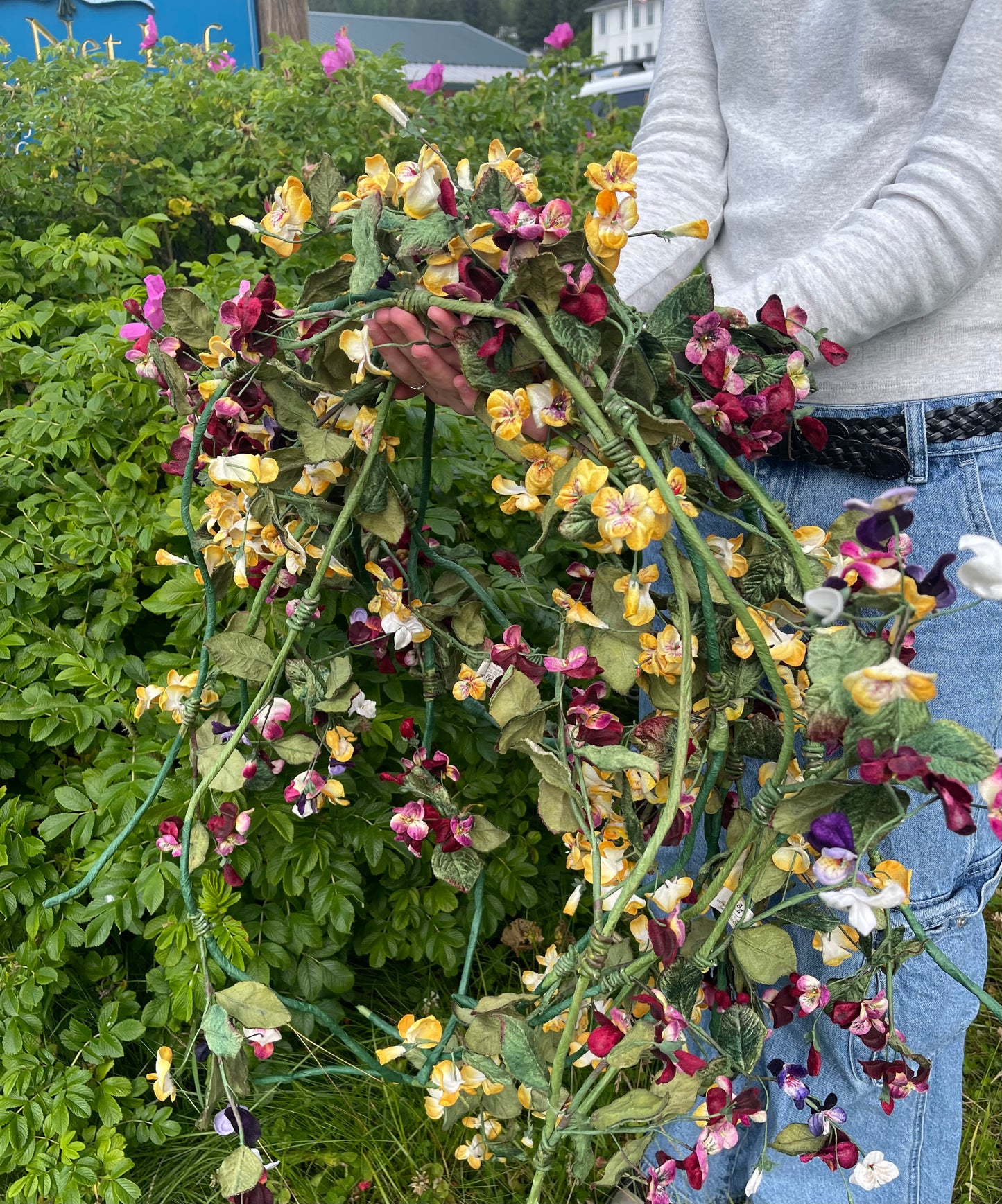 NET LOFT VINTAGE VELVET PANSY GARLAND