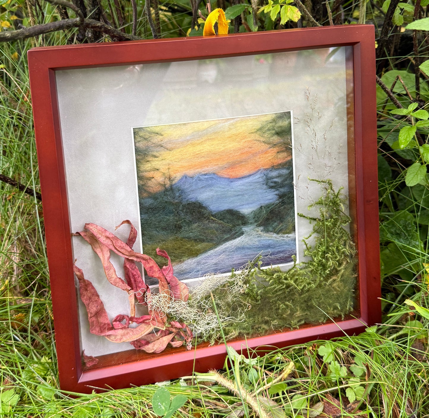 Sunset Harvest Tunnel of Love Needlefelt by Dotty Widmann