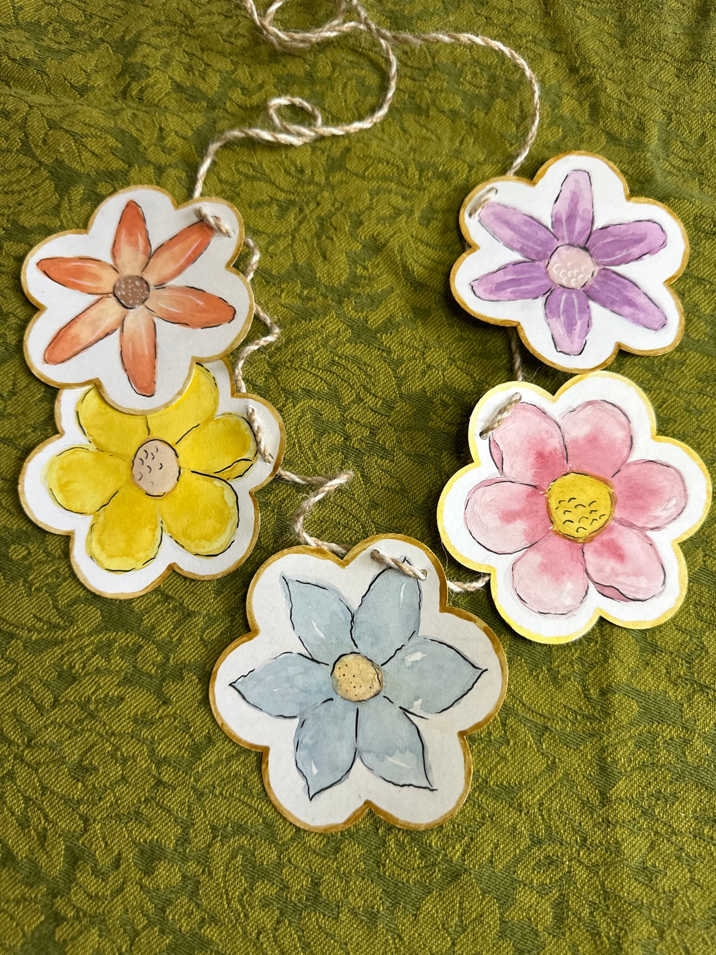 Spring Watercolor Flower Garland