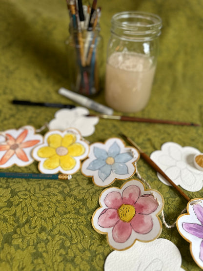 Spring Watercolor Flower Garland