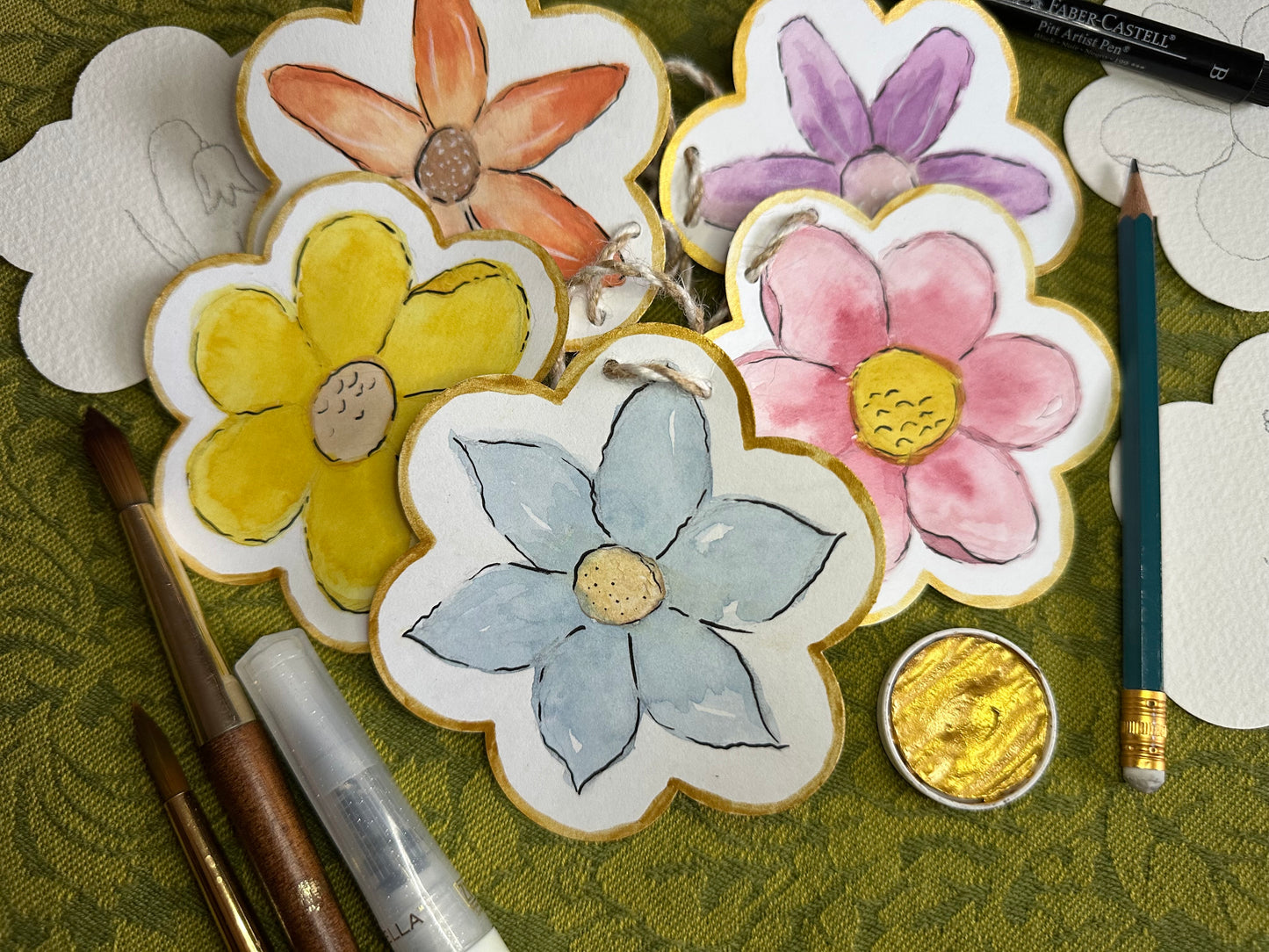 Spring Watercolor Flower Garland