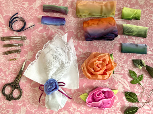 Wired Ribbon Rose Tea Party