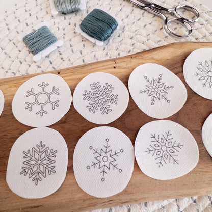 Mini Snowflake Stick and Stitch Embroidery Patterns