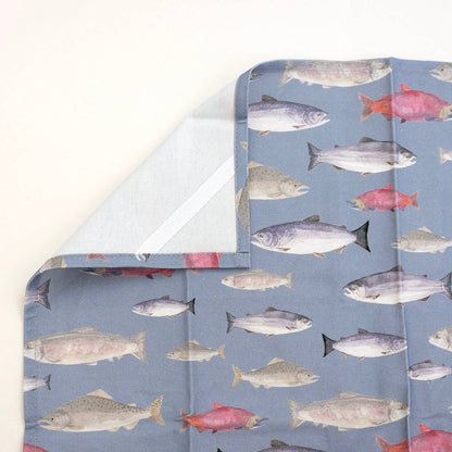 Salmon Tea Towel - Organic Cotton Kitchen Towel