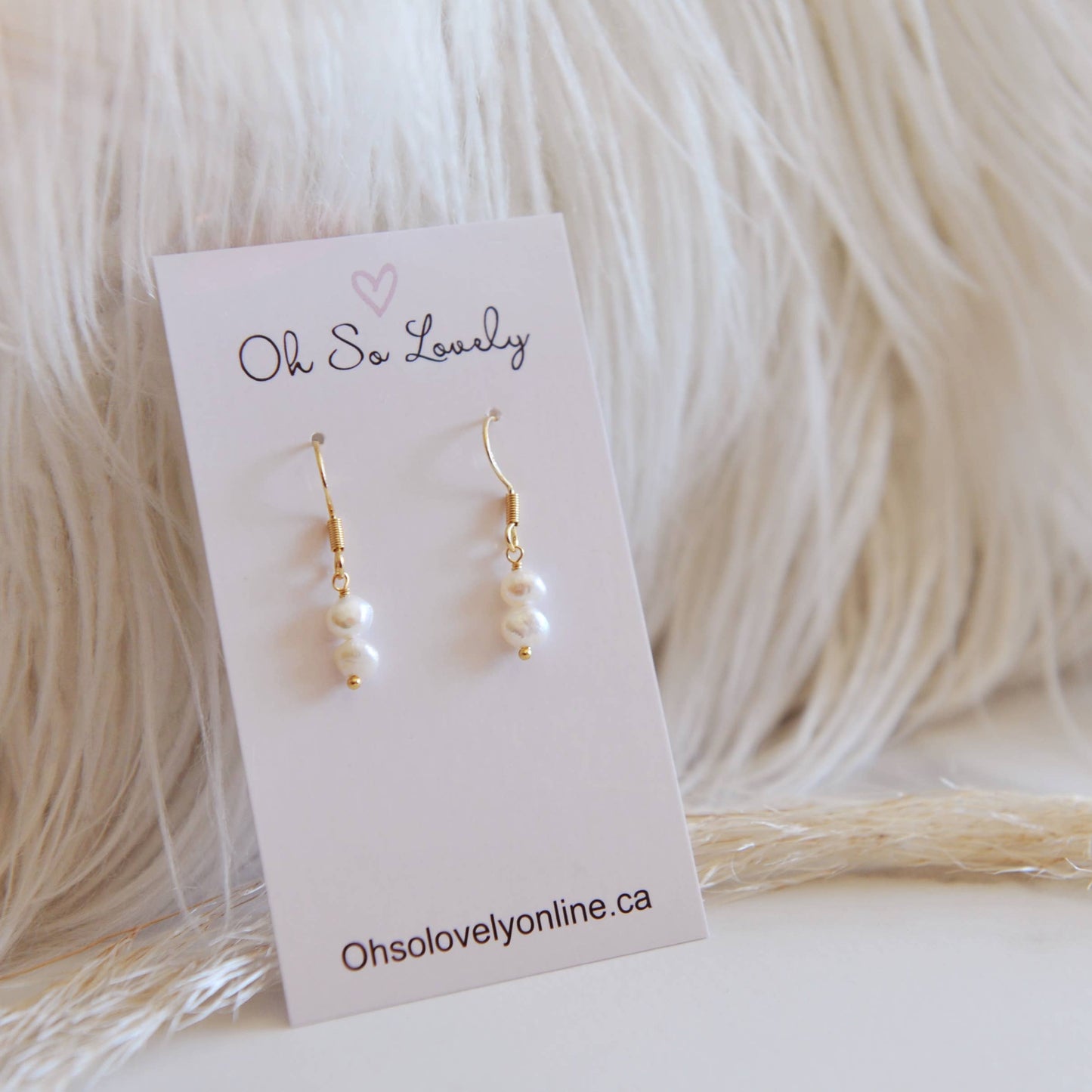 Dainty fresh water pearl earrings, saylor