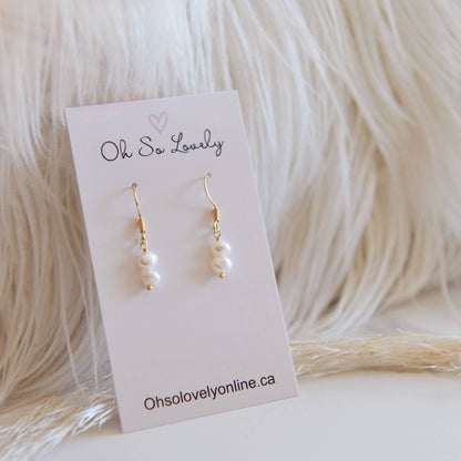 Dainty fresh water pearl earrings, saylor