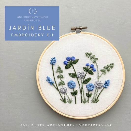 Hand Embroidery Kit  - Jardín in Blue