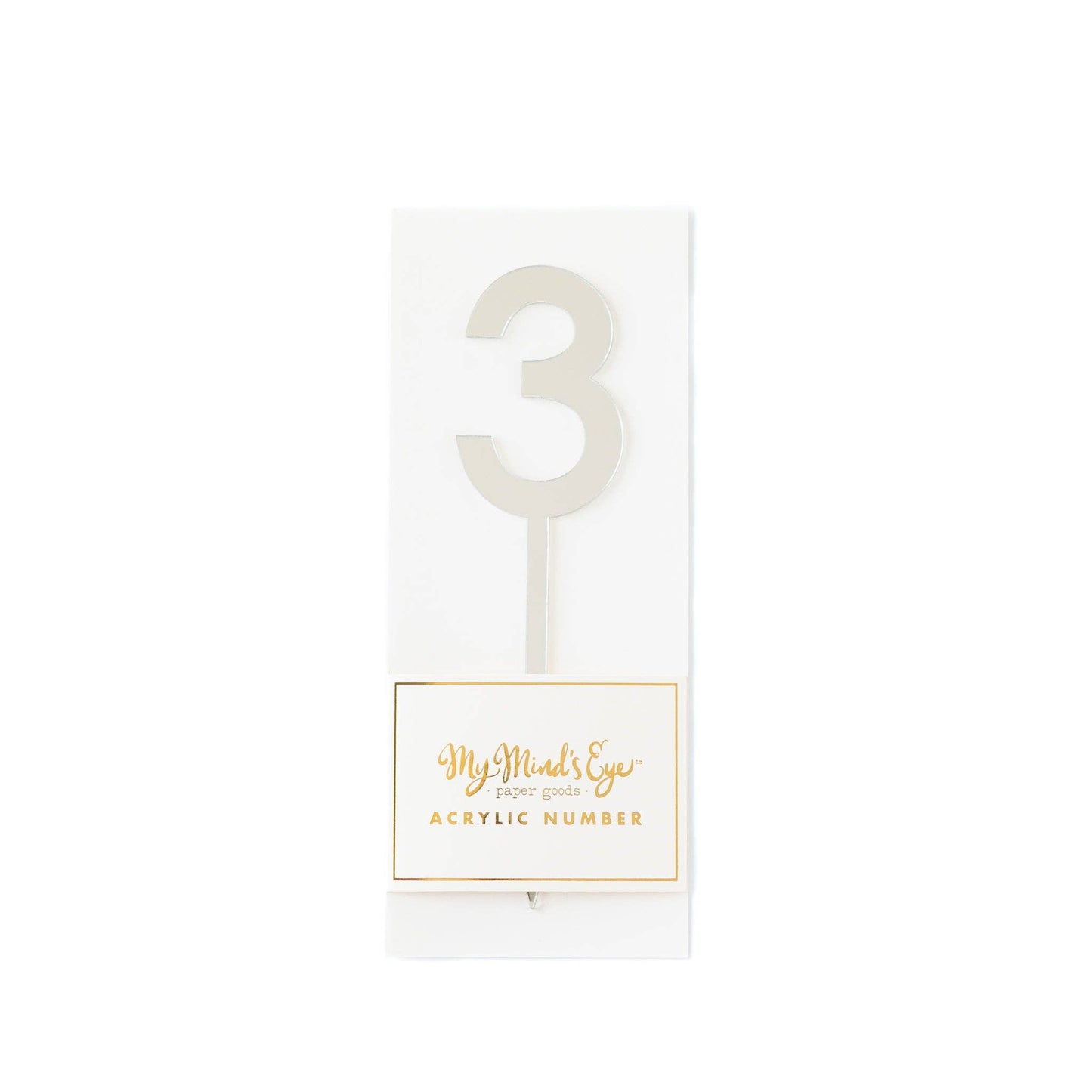 Basic Silver Acrylic Number - 3