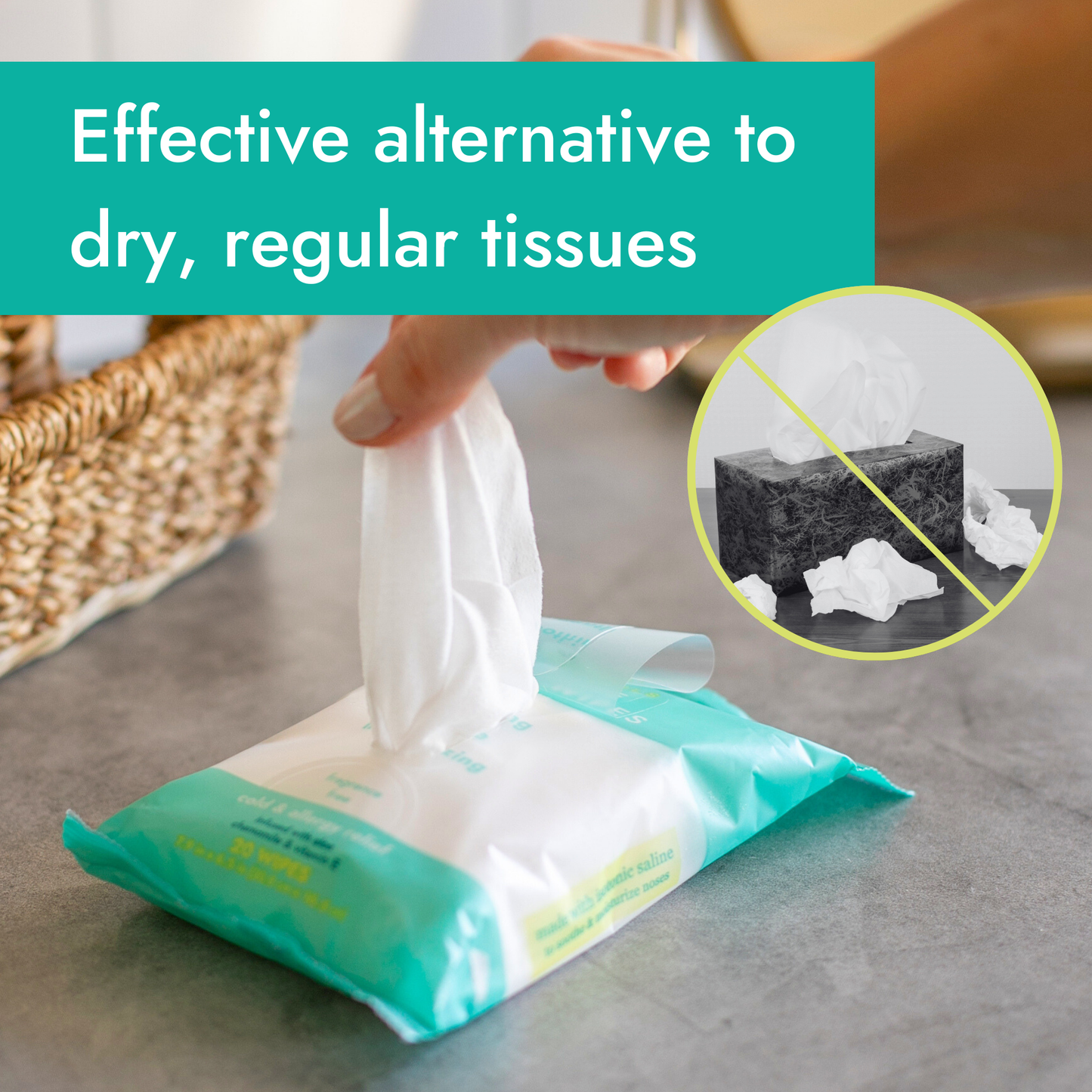 Ona Saline Nose Wipes, Unscented 60ct (3 Pack)