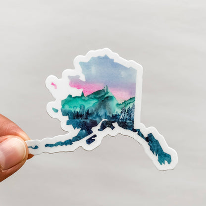 Alaska Mountains State Sticker