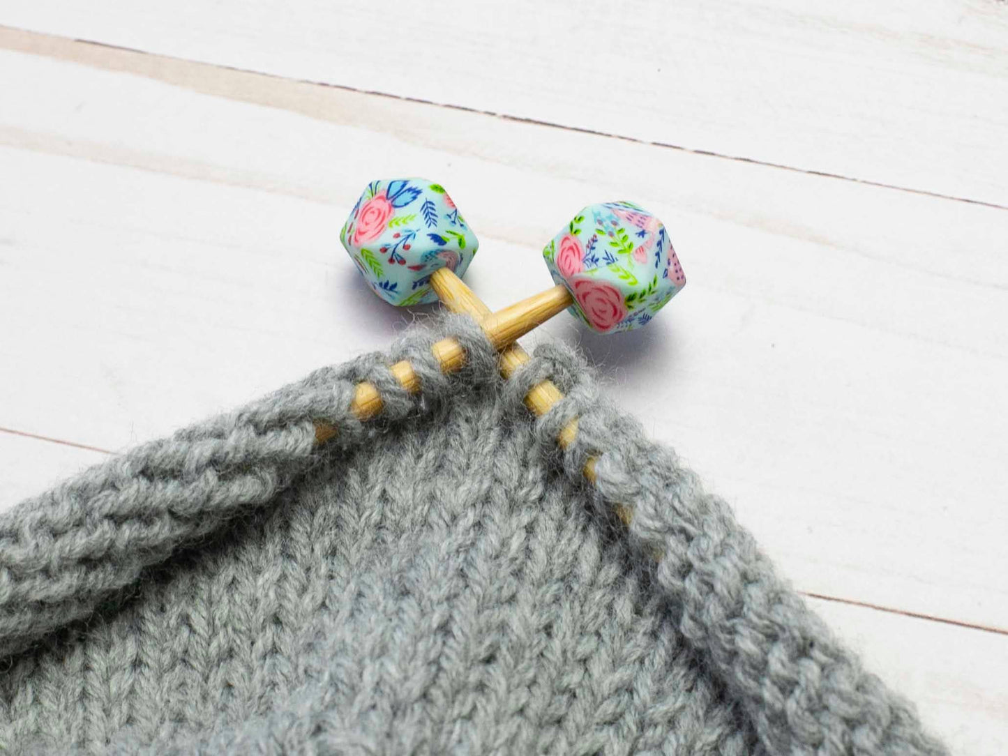 Blue Floral Hexagon | Stitch Stoppers