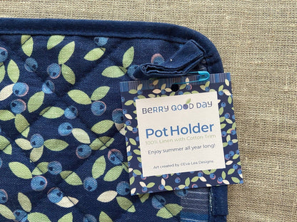 Be Wild Blueberry Linen Pot Holder