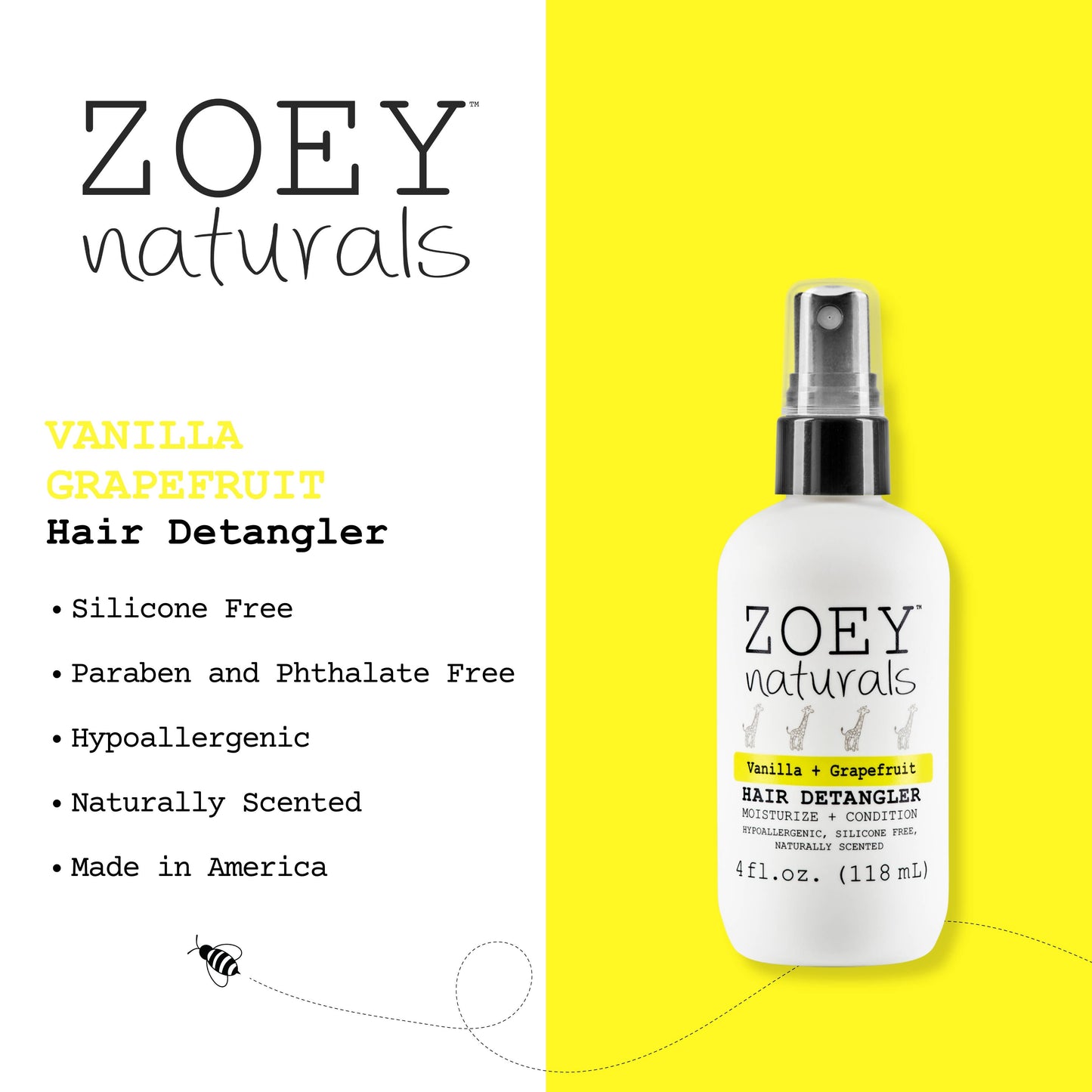Vanilla Grapefruit Hair Detangler  - 4oz