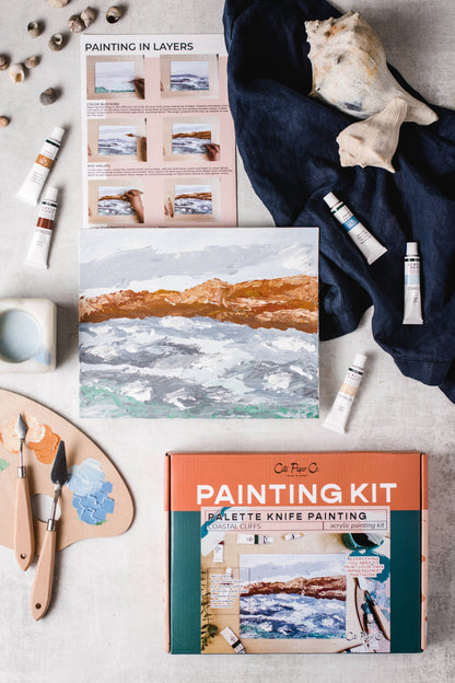Coastal Cliffs palette knife painting kit