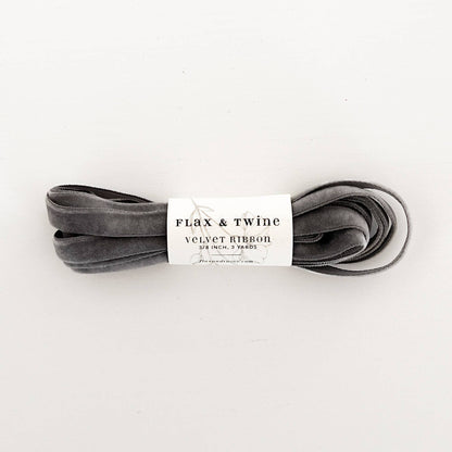 Flax & Twine 3/8" Velvet Ribbon - 3 Yards