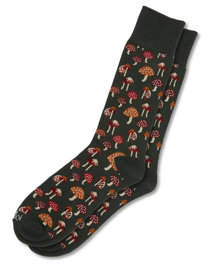 MeMoi Mushroom Fields Bamboo Men's Crew Sock