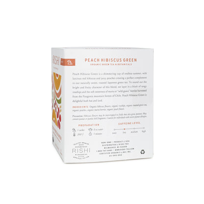 Peach Hibiscus Green Organic Green Tea Blend Sachets