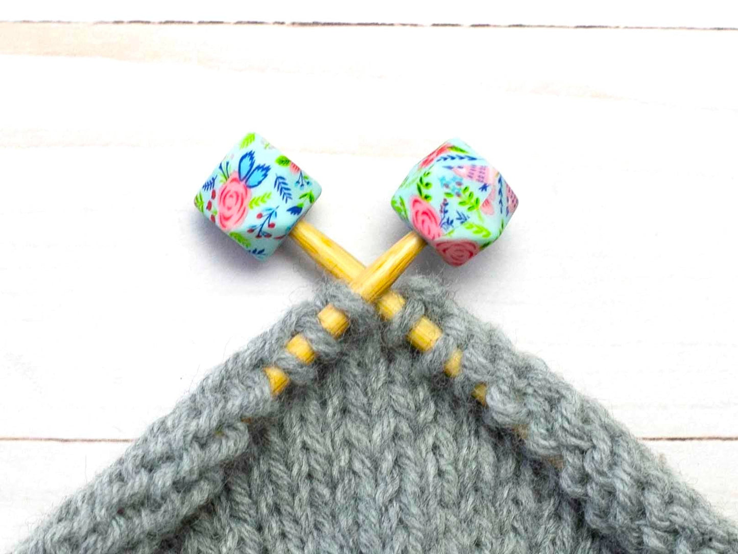 Blue Floral Hexagon | Stitch Stoppers