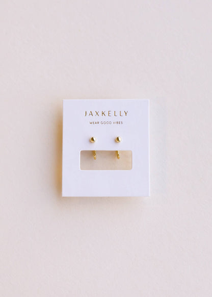 Huggies - Gold Sphere - Gold Earrings