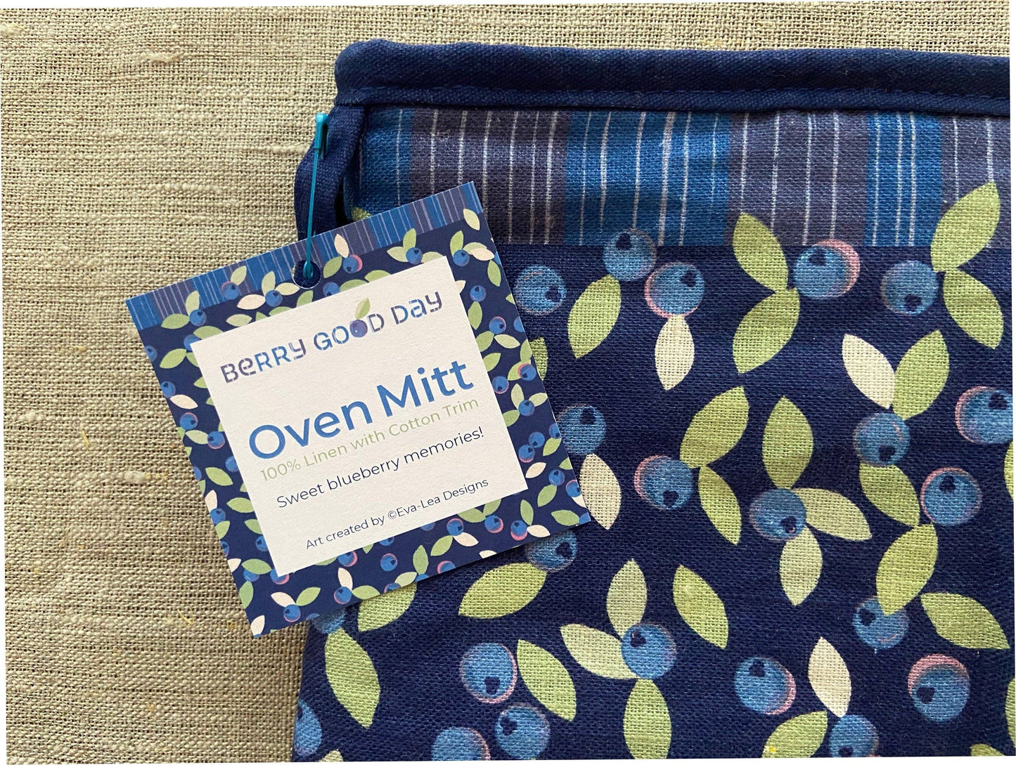 Be Wild Fields of Blueberry Linen Oven Mitt