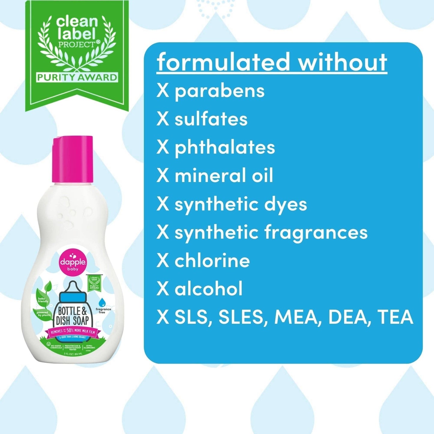 Dapple Baby On the Go Dish Soap 3 oz. Travel Size