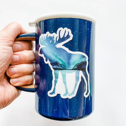 Moose Northern Lights Sticker
