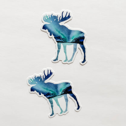 Moose Northern Lights Sticker