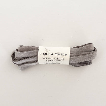 Flax & Twine 3/8" Velvet Ribbon - 3 Yards