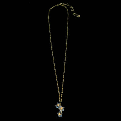 Forget Me Not Triple Flower Pendant - 16" Adj.
