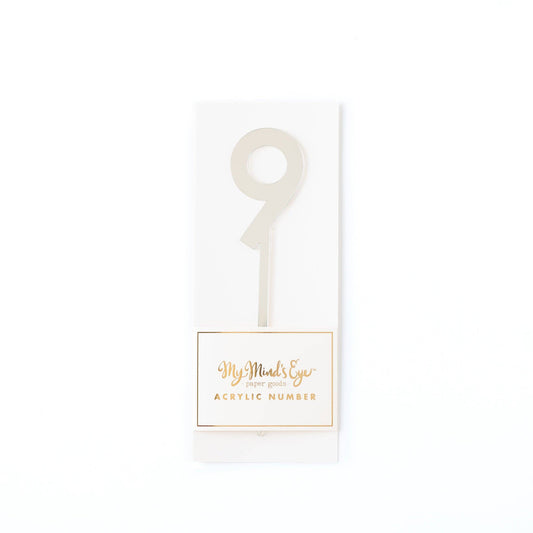 Basic Silver Acrylic Number - 9