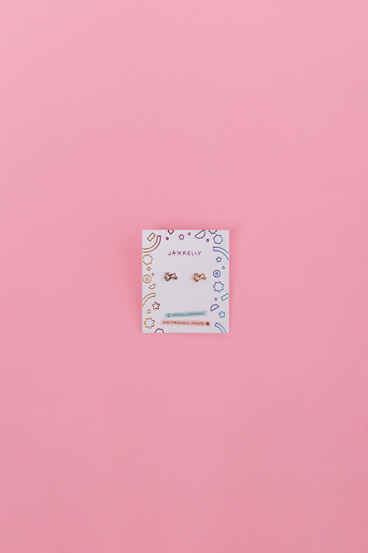 Bunny Enamel Flat Back Kids Earrings