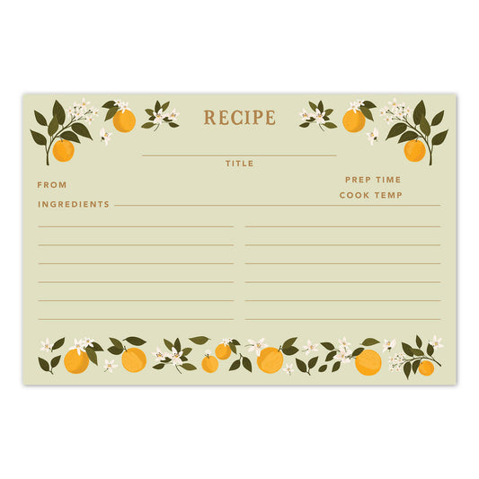 Orange Orchard Recipe Cards - Set of 50