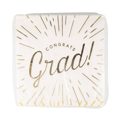 Foiled Congrats Grad Cocktail Napkin