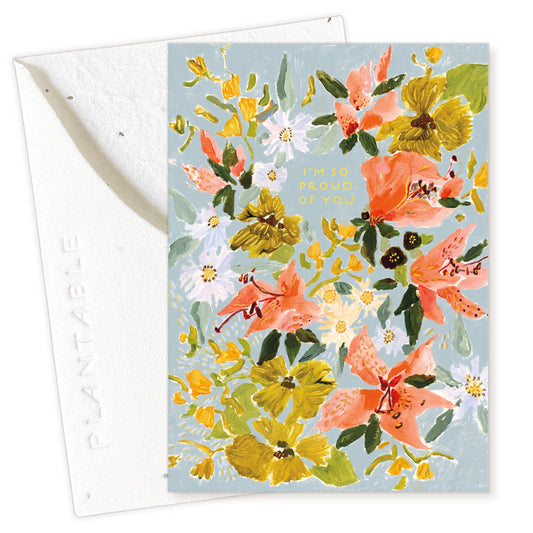 Bouquet in Blue - Congratulations Mini Greeting Card