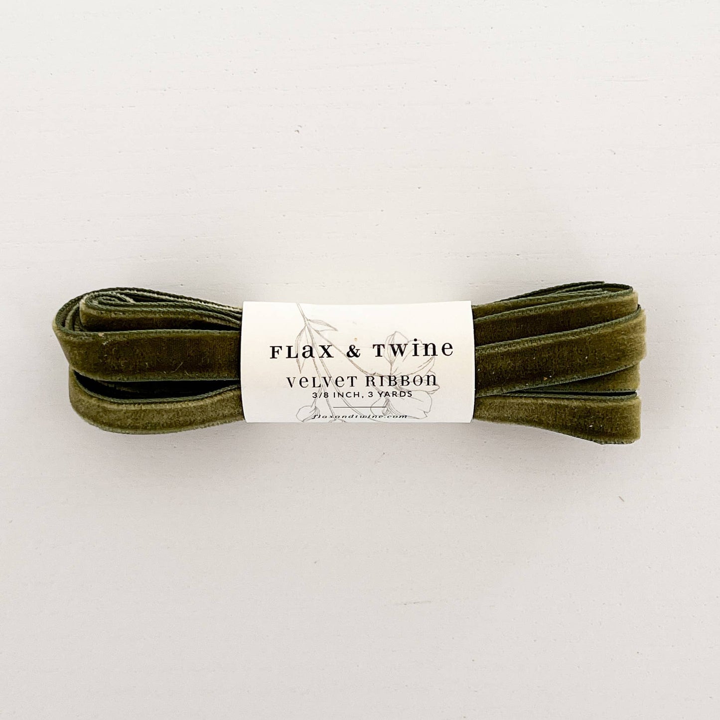 Flax & Twine 3/8" Velvet Ribbon - 3 Yards