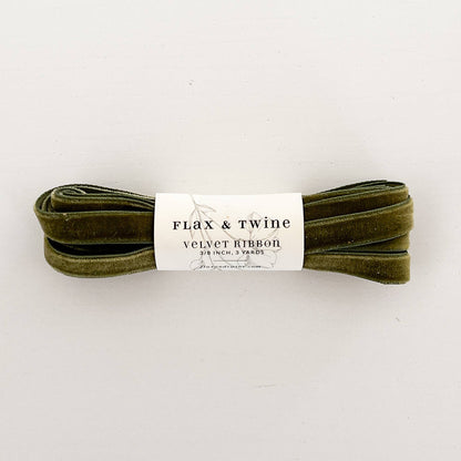 Flax & Twine 3/8" Velvet Ribbon - 3 Yards