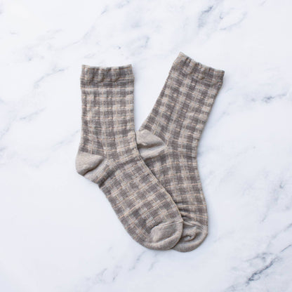 Women's Glitter Checkered Casual Socks